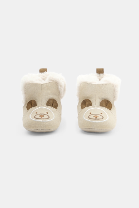 Boots fourrés souples beige bébé garçon