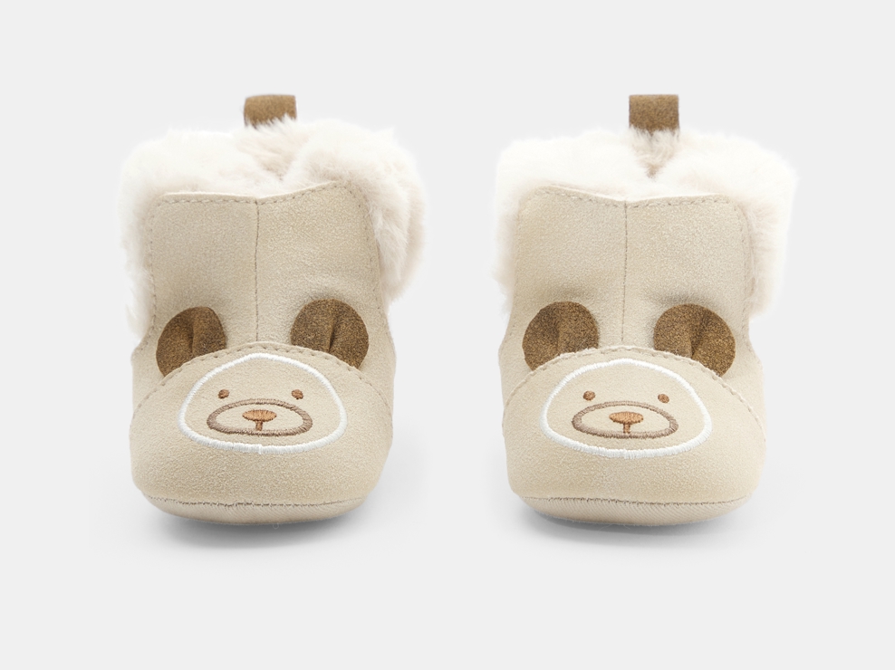 Beige flexibele boots met voering voor babyjongens 1