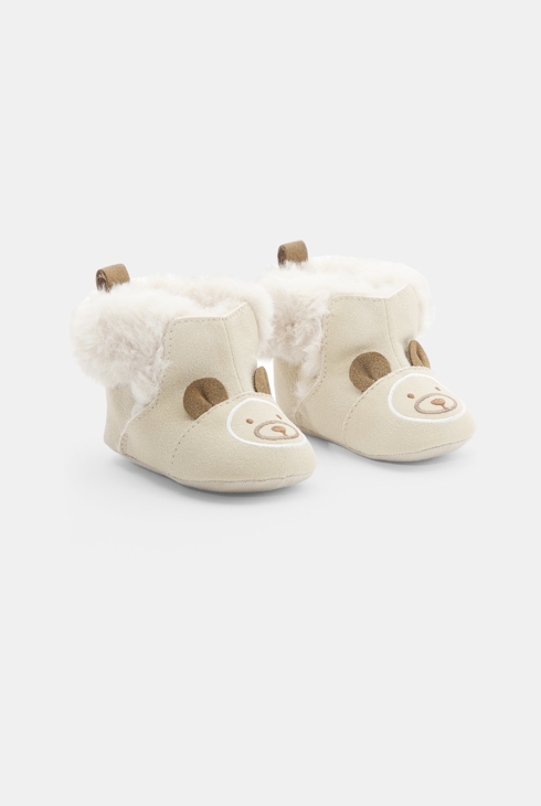 Boots fourrés souples beige bébé garçon