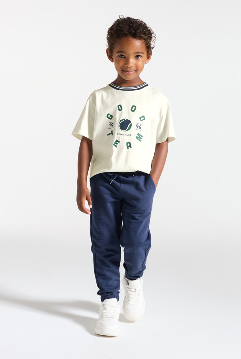 T-shirt a maniche corte bianca con scritta bambino 1