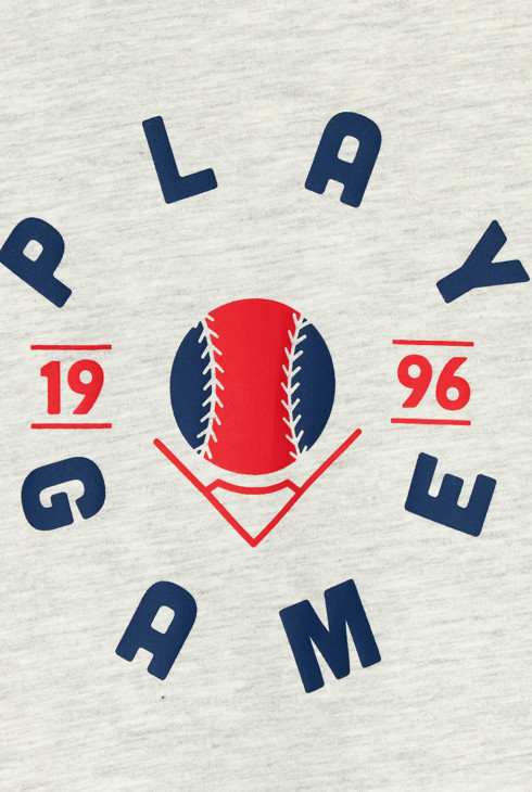 T-shirt manches courtes à message gris chiné Garçon