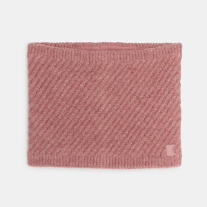 Tour de cou rose en maille Fille