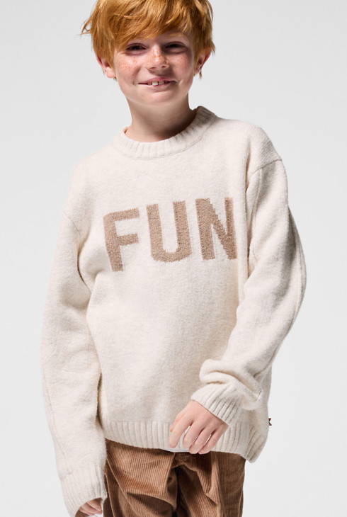 Maglione beige con scritta bambino 1