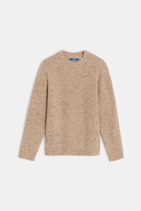 Jersey de canalé jaspeado beige niño 1