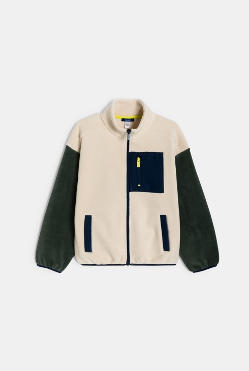 Giacca in pile beige da bambino 1