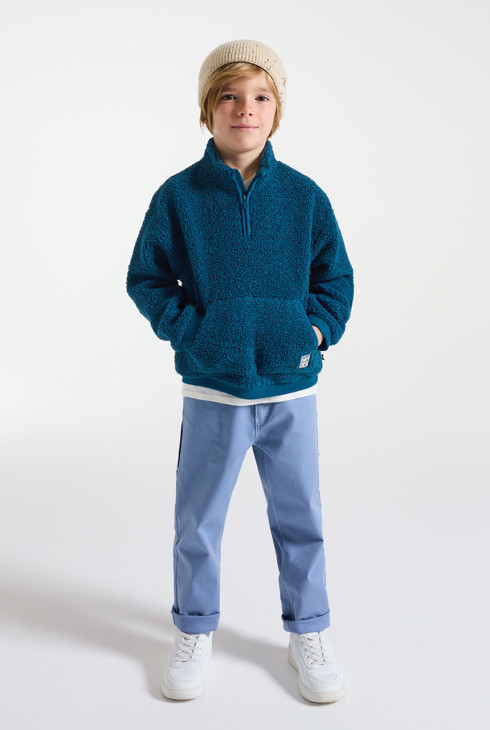 Blauer Sherpa-Pullover für Jungen 1