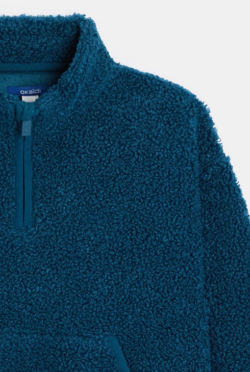 Blauer Sherpa-Pullover für Jungen