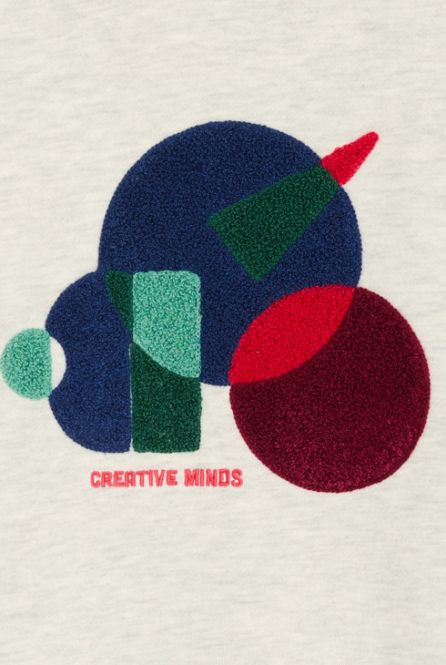 Sweat-shirt à motifs géométriques écru Garçon