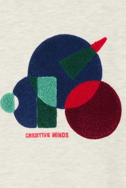 Sweat-shirt à motifs géométriques écru Garçon