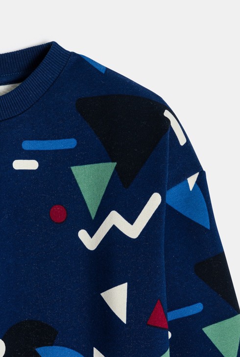 Sweat-shirt à motifs géométriques bleu Garçon 2