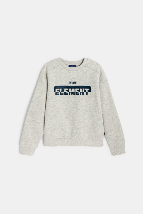 Felpa girocollo grigio mélange da bambino 1