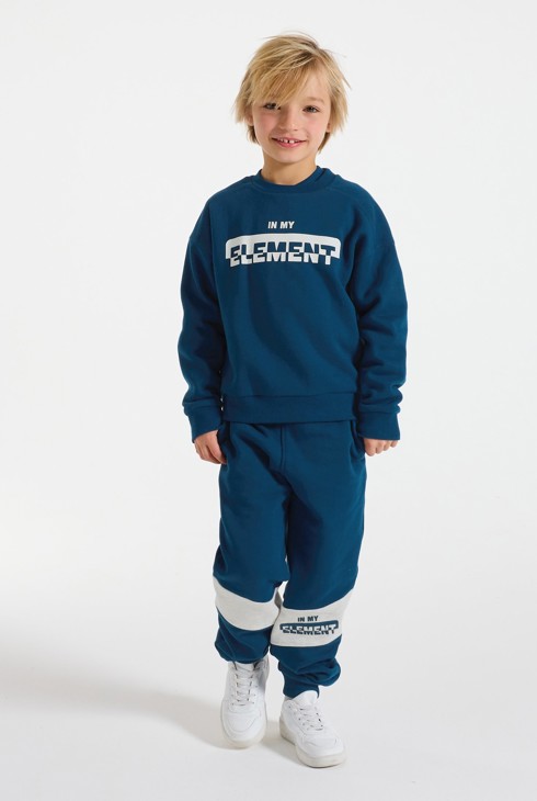 Boy's blue round neck sweatshirt 1