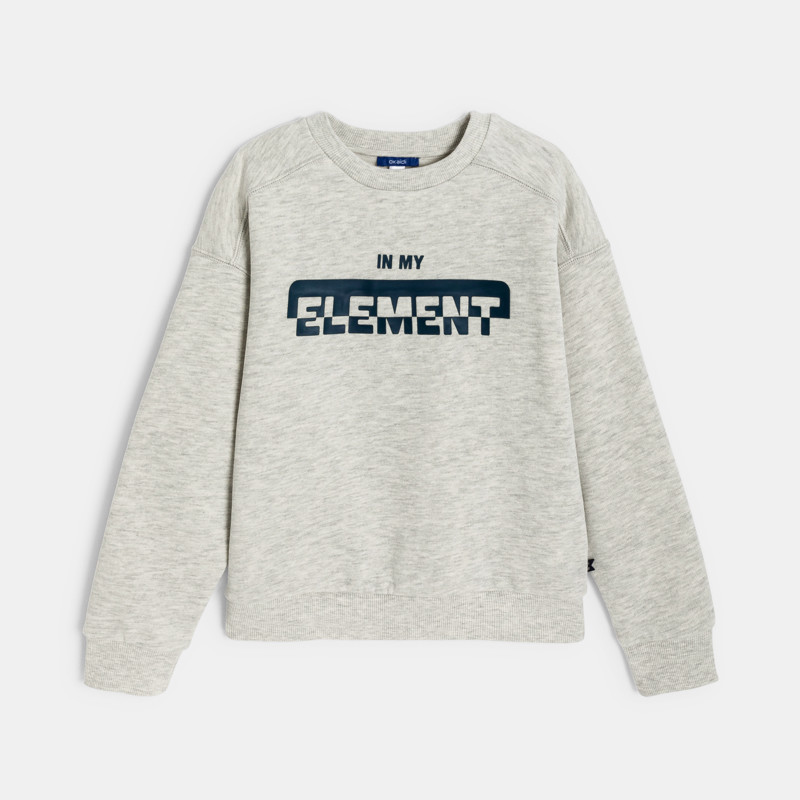 Sweatshirt mit Rundhalsausschnitt grau meliert Jungen