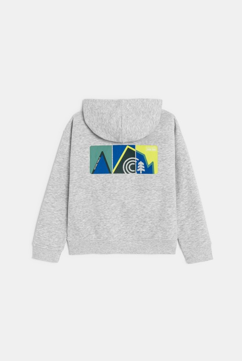 Felpa grigia con cappuccio per bambino 2
