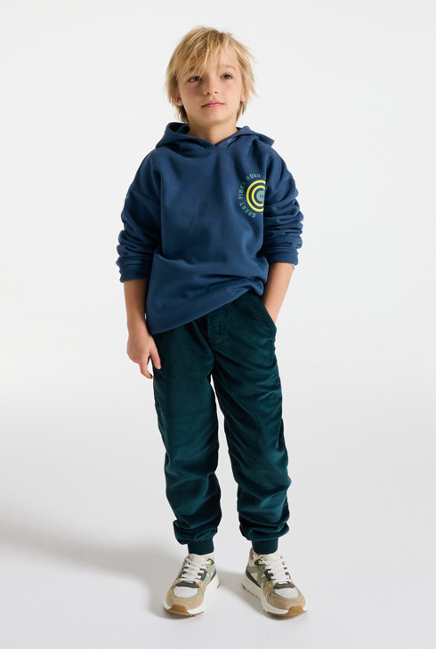Sweat bleu à capuche Garçon 1