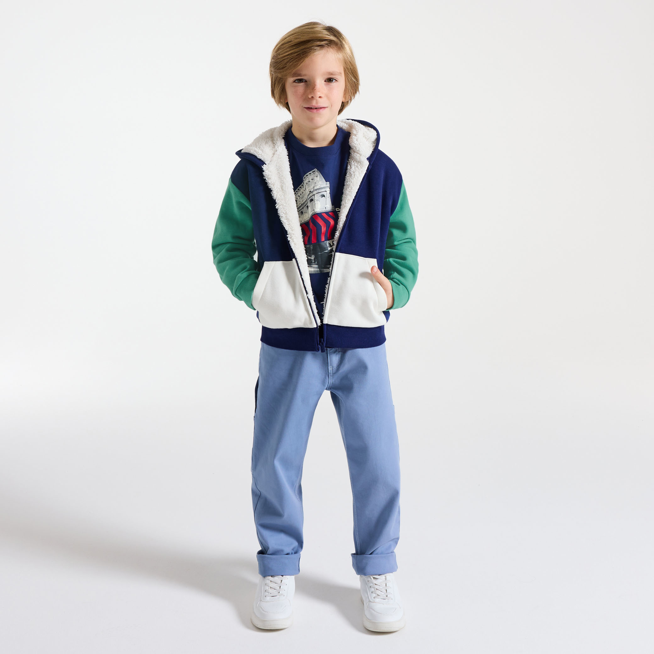 Sweat À Capuche Bicolore En Coton
