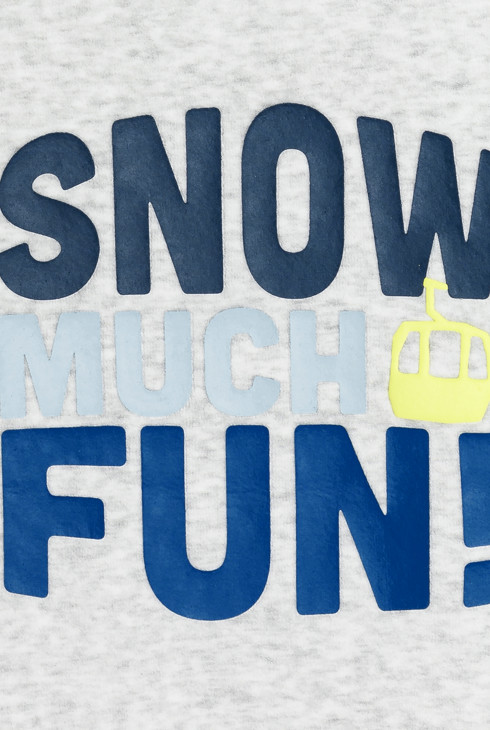 Pyjama 2 pièces à message en velours gris Fille