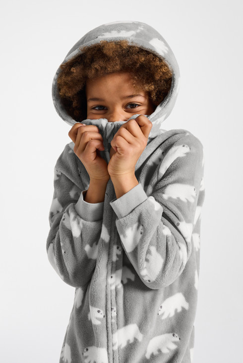 Tutina grigia con motivo orso per bambino 2