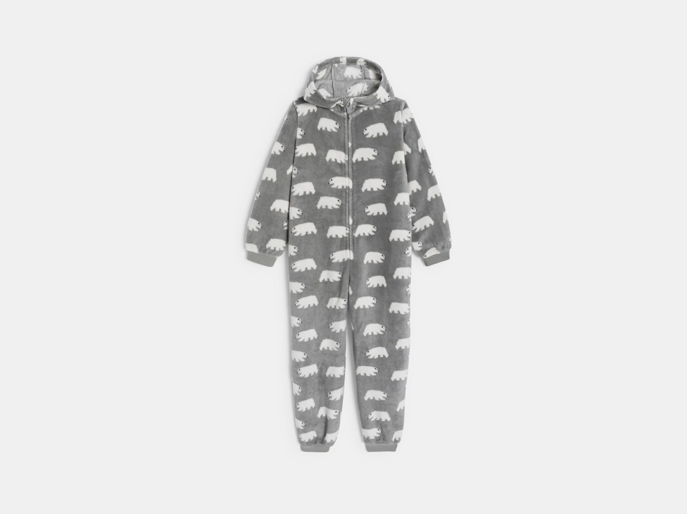 Grenouillère grise motif ours Garçon 2