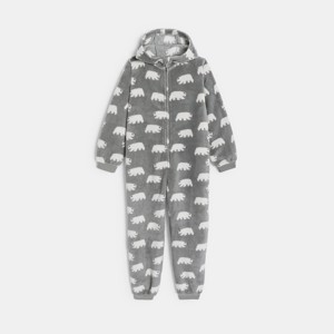 Grenouillère grise motif ours Garçon