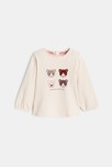 T-shirt beige motif animal bébé fille