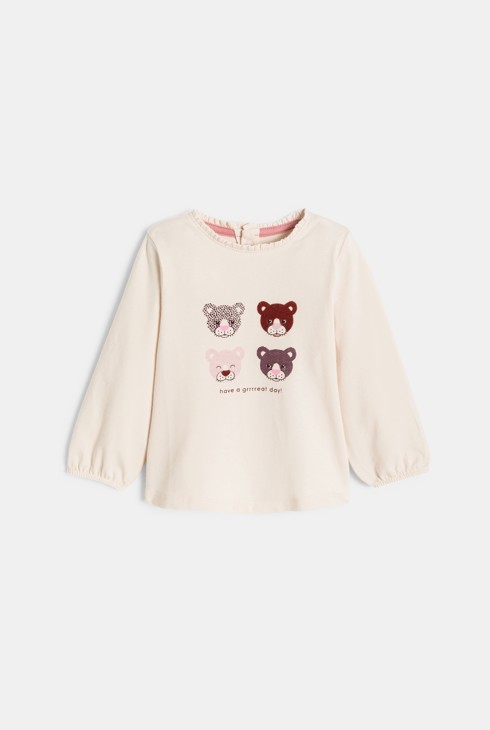 T-Shirt beige Tiermotiv Kleinkind Mädchen 1