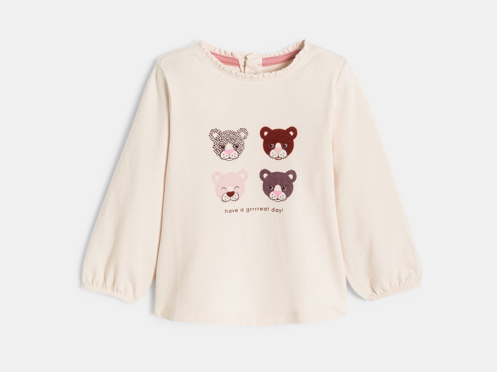 T-Shirt beige Tiermotiv Kleinkind Mädchen 1