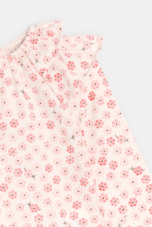 Różowa kwiecista bluzka niemowlę dziewczynka 2