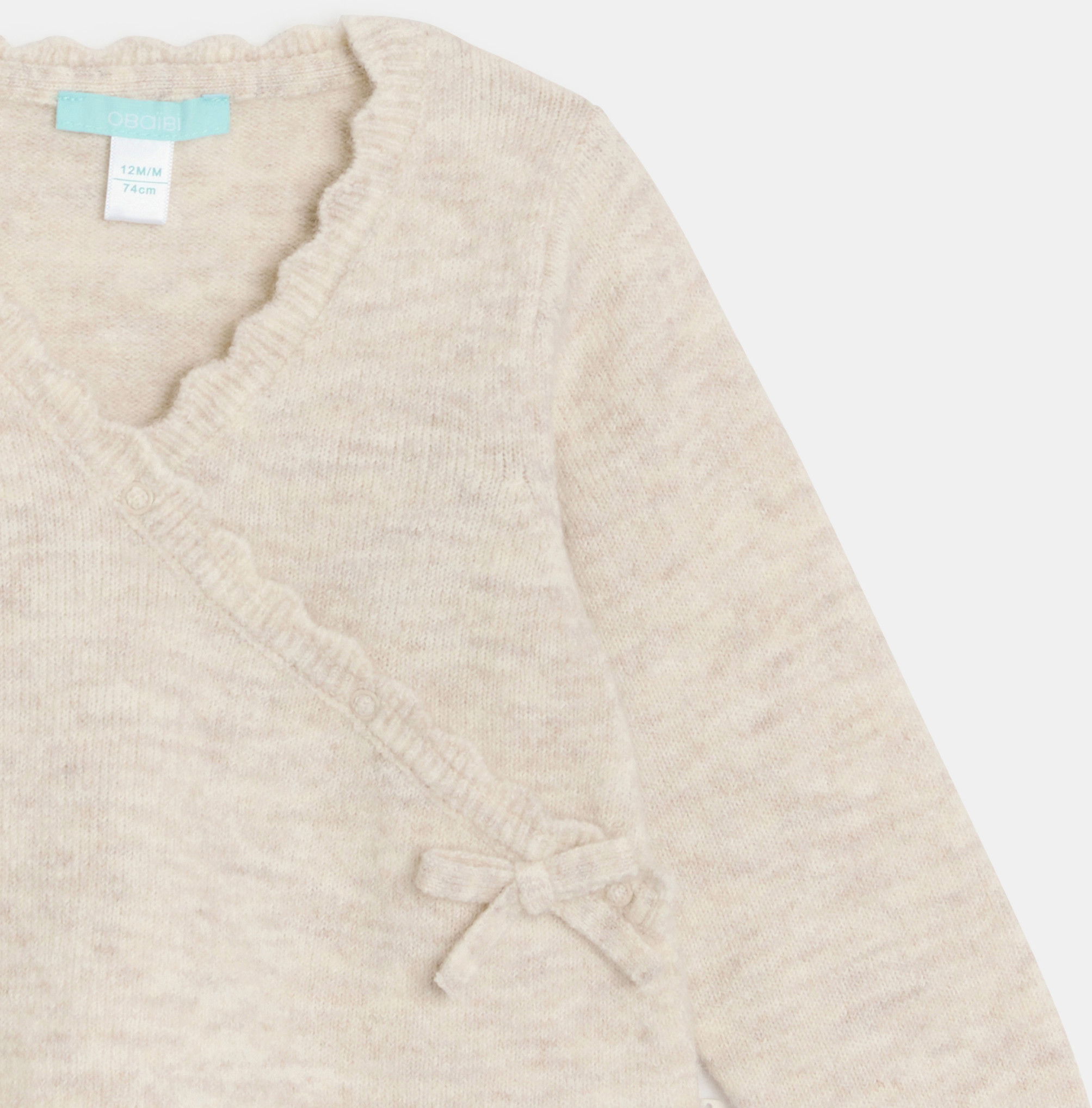 Bež kardigan od pletiva za djevojčice 2