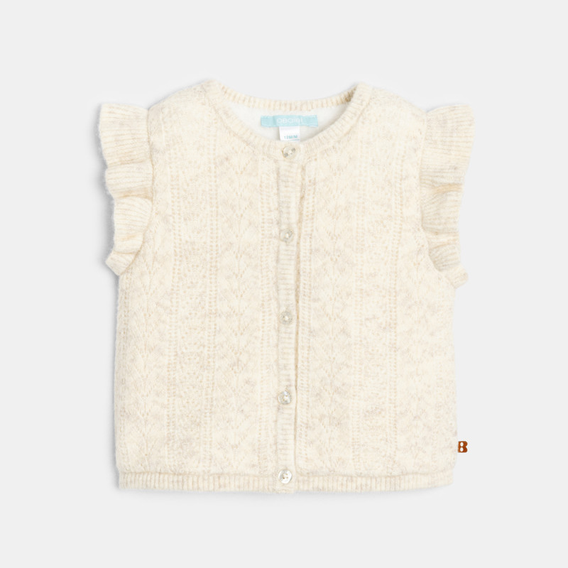 Ärmellose Strickjacke beige Kleinkind Mädchen