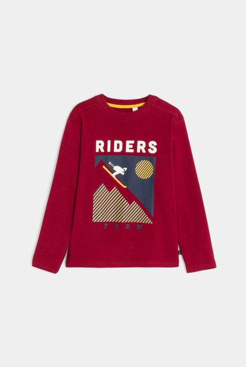 T-Shirt rot lange Ärmel mit Motiv Jungen 1