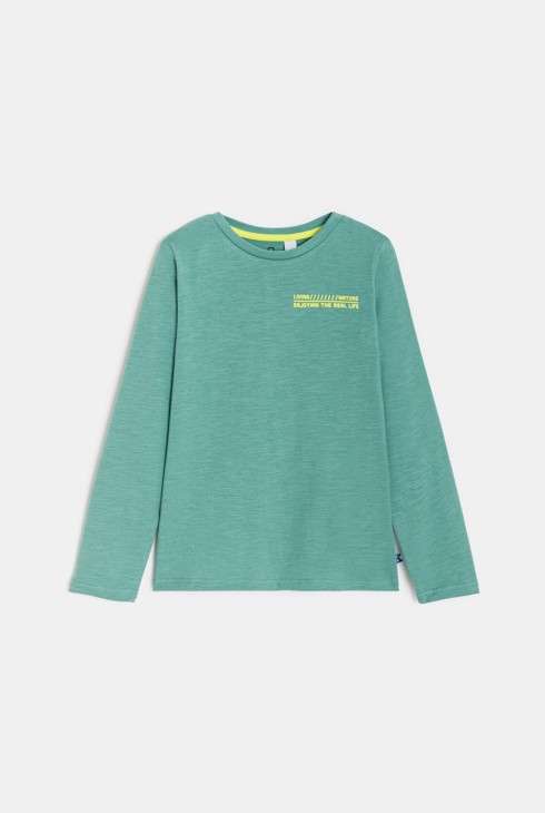 T-shirt vert motif paysage Garçon 1