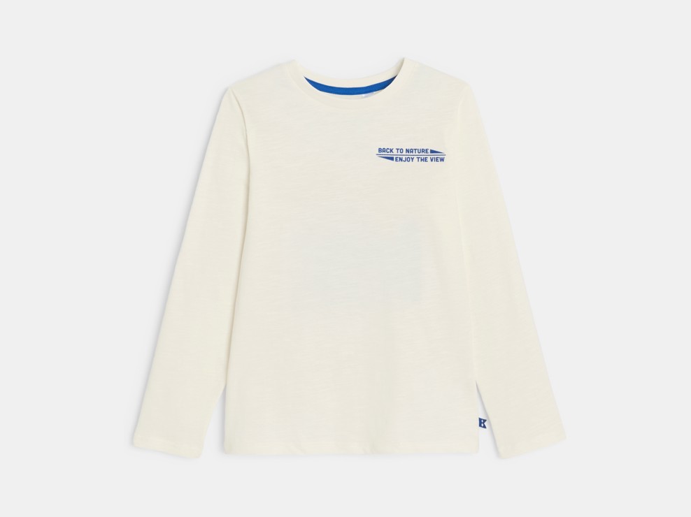 T-shirt manches longues motif dos blanc Garçon 2