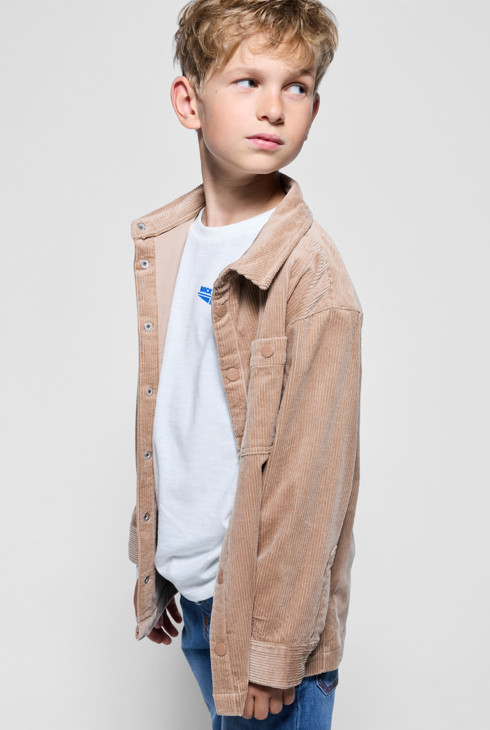 T-shirt bianca a maniche lunghe con motivo sulla schiena per Bambino 1