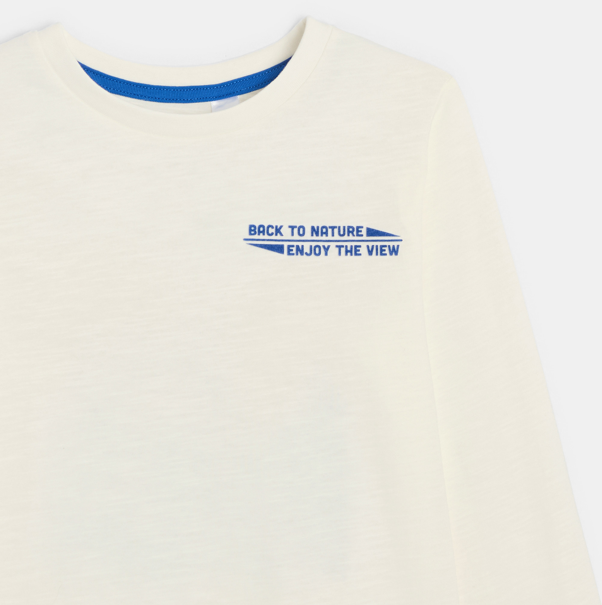 T-shirt manches longues motif dos blanc Garçon