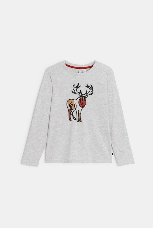 T-Shirt grau Tiermotiv Jungen 1