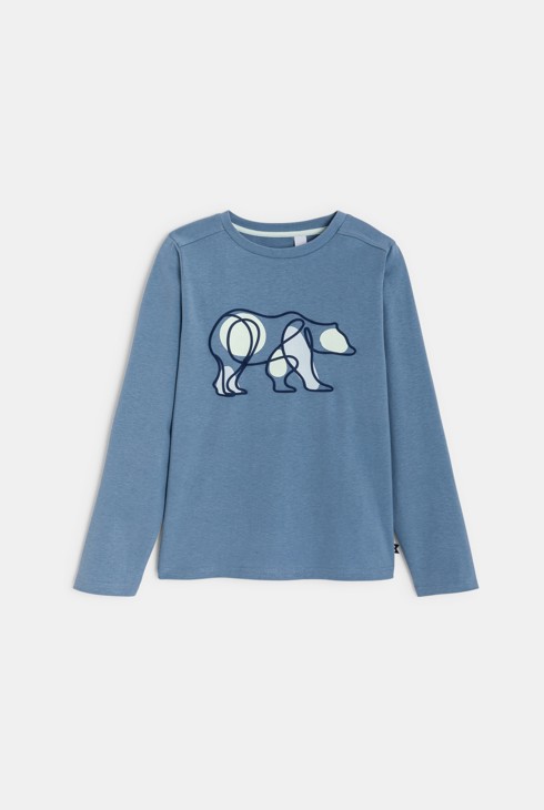 T-Shirt blau Bärenmotiv Jungen 1