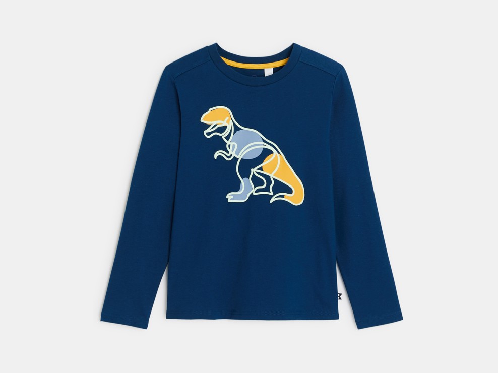 Camiseta azul con motivo dinosaurio niño 1