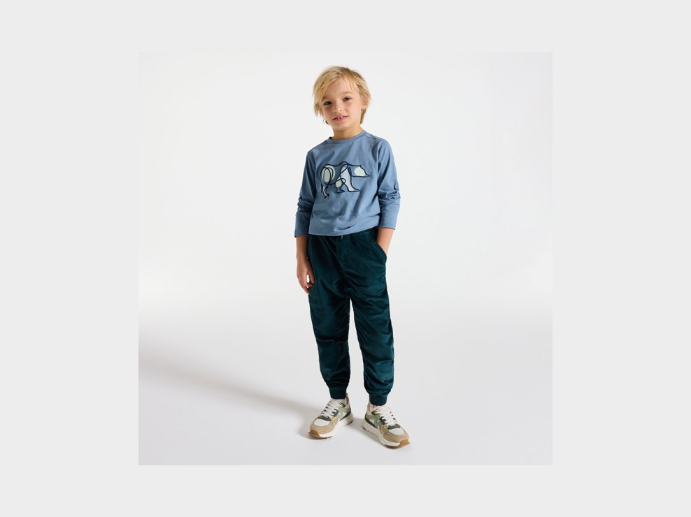 Fantovska modra majica z motivom medveda 1