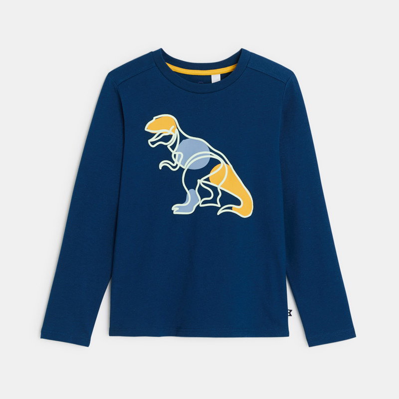 T-Shirt blau mit Dinosauriermotiv für Jungen