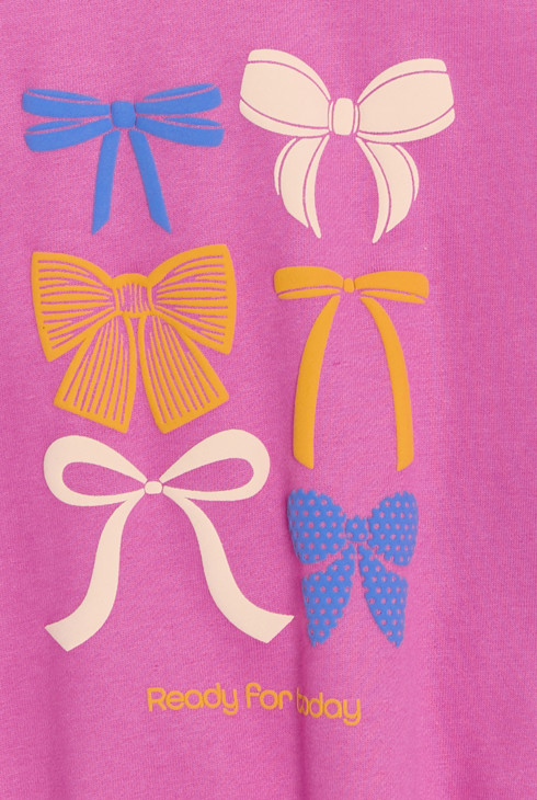 Sweat rose à motif nœud Fille