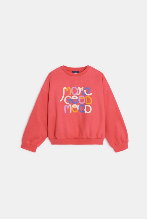 Rosa Sweatshirt mit Schriftzug Mädchen 1