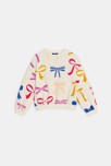 Sweat blanc à motif noeud Fille