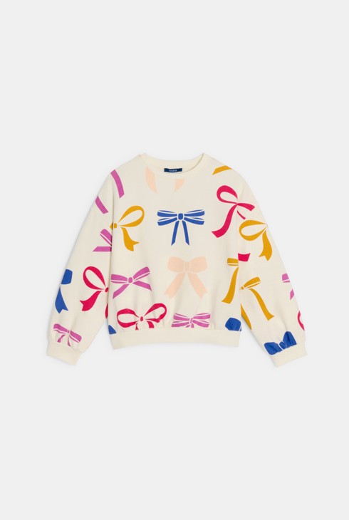 Bijeli pulover s motivom mašne za djevojčice 2