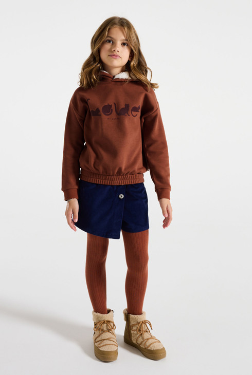 Sweatshirt mit Kapuze braun Mädchen 1