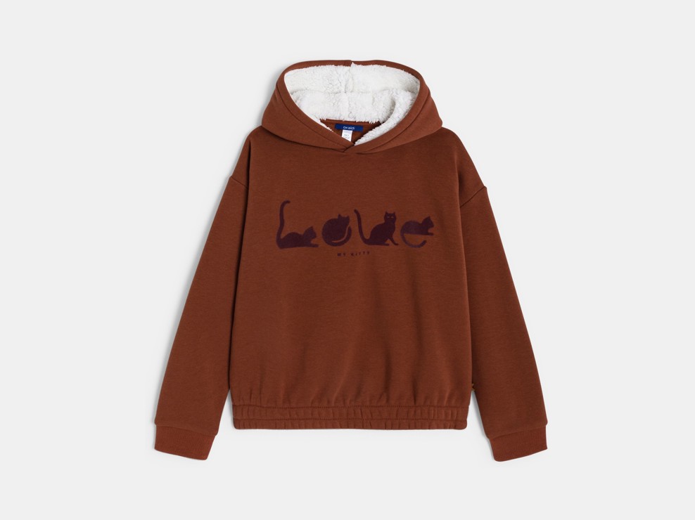 Sweatshirt mit Kapuze braun Mädchen 2