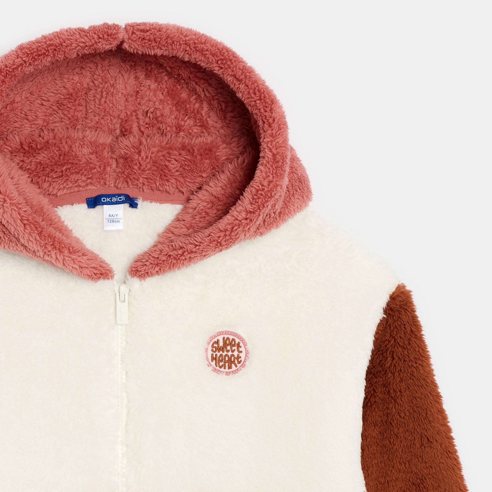 Sweat à Capuche Zippé Enfant - Couleur Unie, Polyester - Pour Fille Et Garçon - Toute L'Année, Confortable