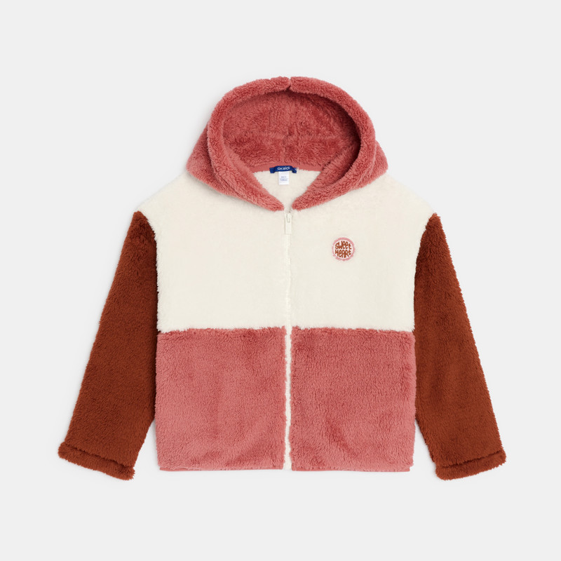 Hoodie Fellbesatz Colorblock Mädchen