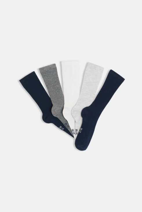 Chaussettes point fantaisie bleu marine garçon (lot de 5) 1