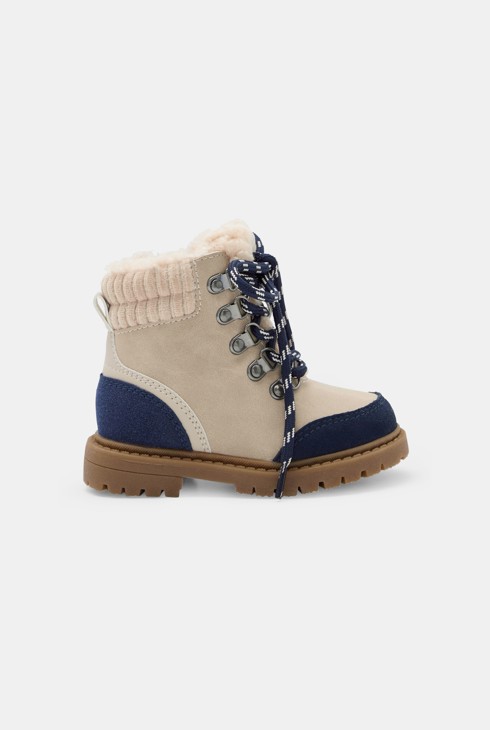 Bottes hiver fourrées beige bébé garçon